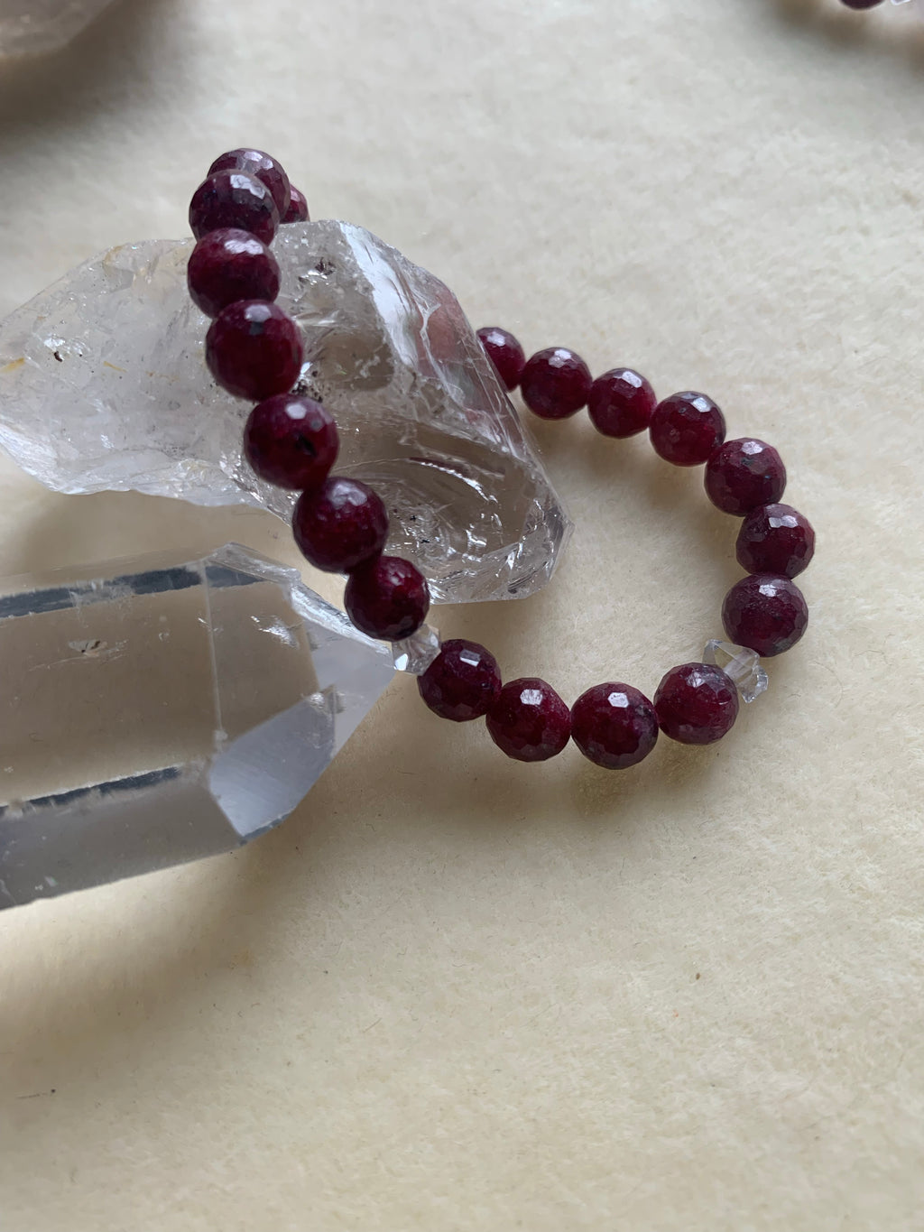 Ruby and herkimer diamonds